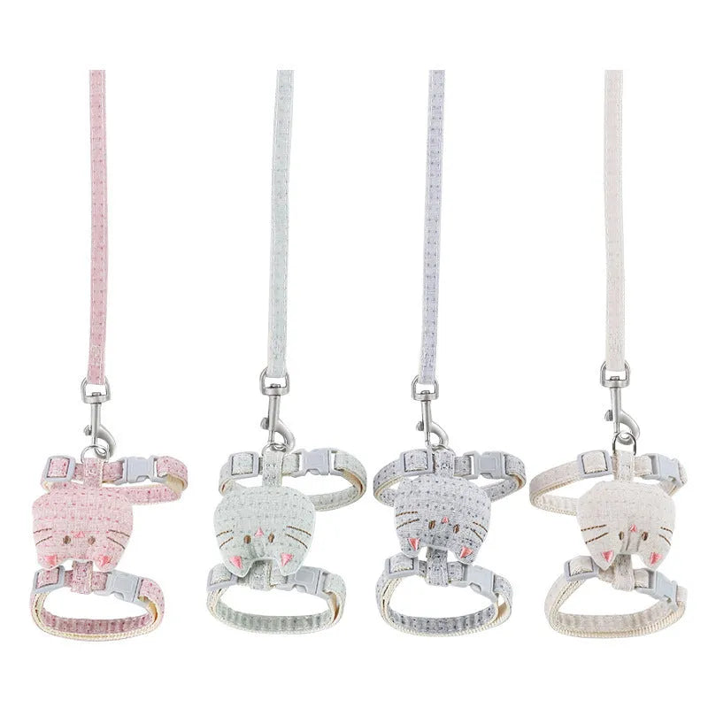 T-shaped cloth cat pulling rope drawstring toy in four colour options for cats up to 8kg
