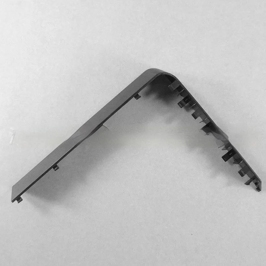 Black plastic hard drive cover for PC case airflow management as baffle bin component
