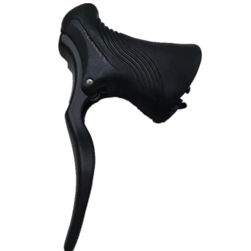 Pair of aluminium alloy road bicycle brake levers in black and silver finish