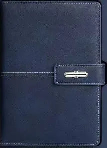 A5 size notebook with PU leather cover in various colours, showing wood-free paper inside.