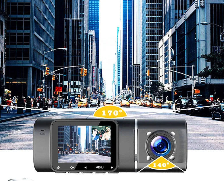 Standard black 1080p dashcam car camera with a 1.5-inch screen on its packaging.
