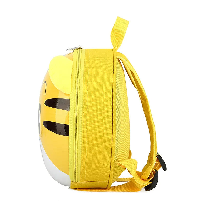 Children's hard shell backpack with cute cartoon animal design, suitable for kindergarten boys and girls aged 2-6