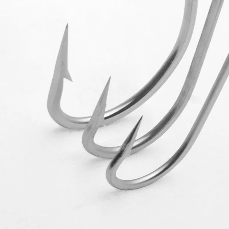 Pack of stainless steel alloy sea fishing hooks for seahorse and weever, showing multiple specification styles.