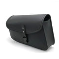 Black PU leather motorcycle swingarm saddlebag mounted on Sportster