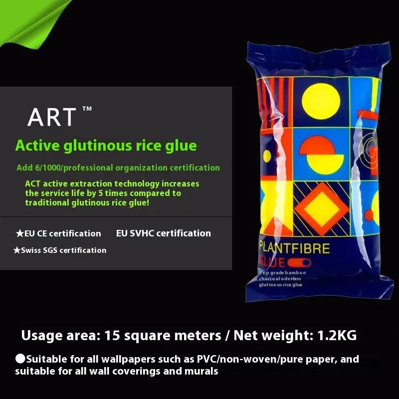 A 3-roll pack of Glue E, a formaldehyde-free glutinous rice wallpaper paste adhesive.