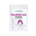 100g container of hyaluronic acid powder for DIY skincare formulating next to a face mask.