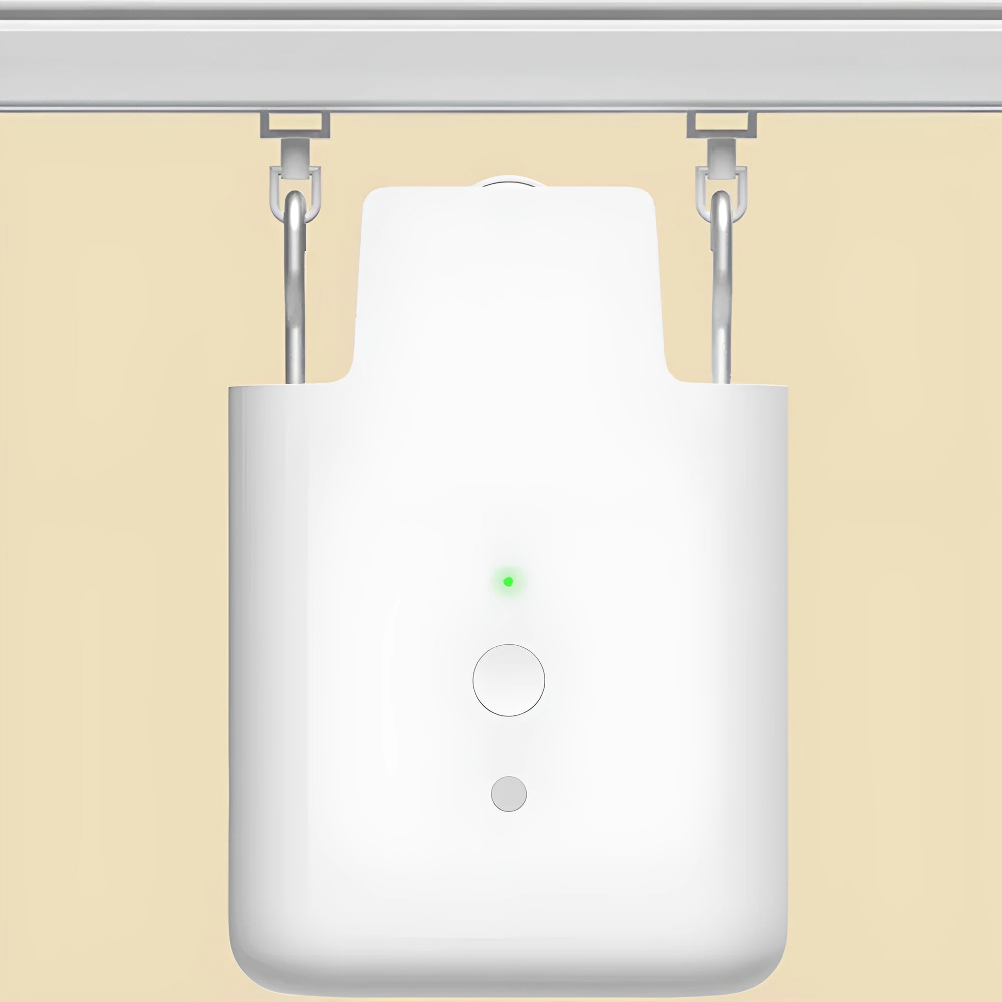 White automatic electric curtain opener motor unit with USB charging cable