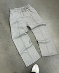 Men stretch rope sweatpants casual trousers loose fit quilting craft polyester black