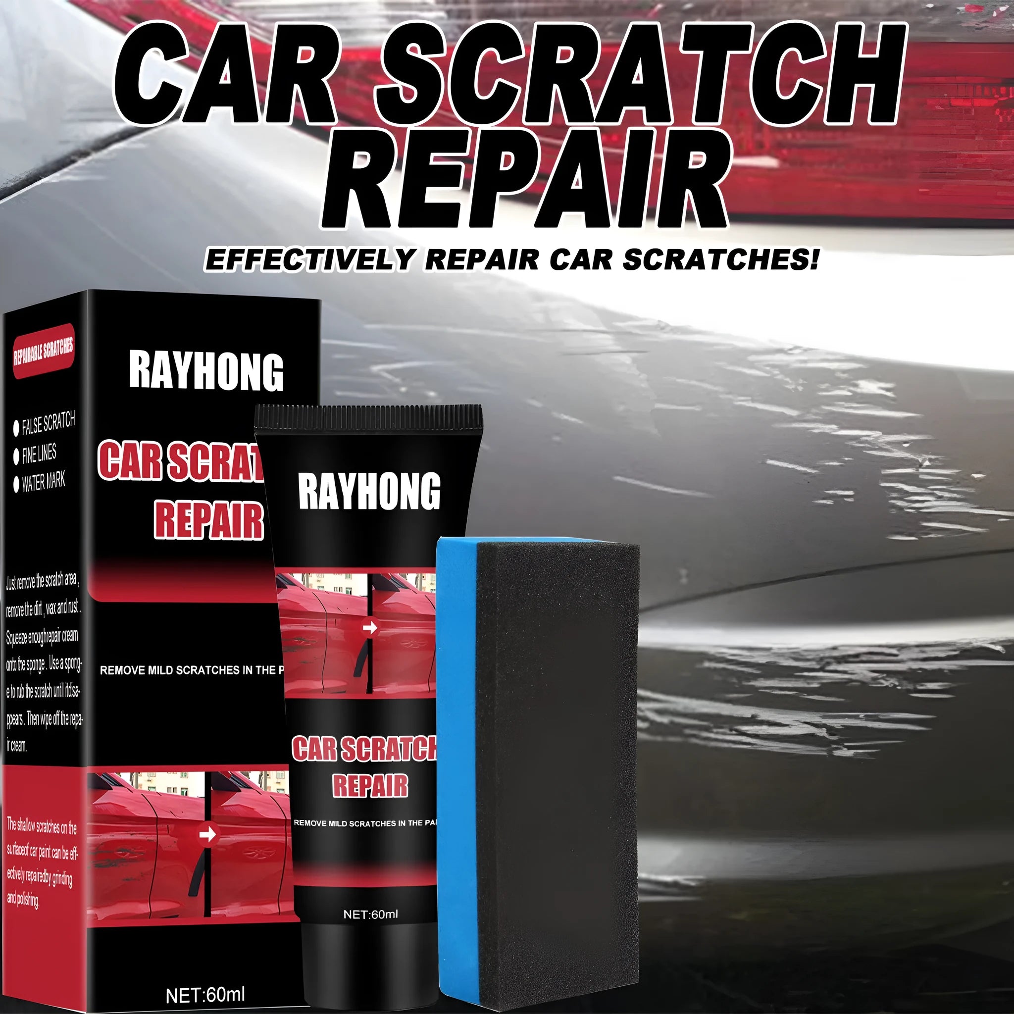 60ml car scratch repair wax container for surface scratch removal on lacquer paint