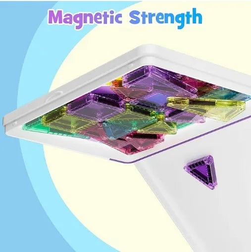 Educational magnetic building blocks toy plastic set with 20 to 74 pieces for sensory development