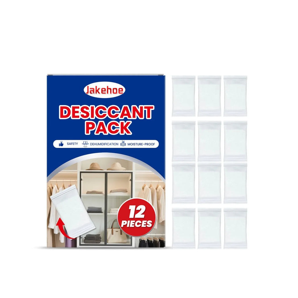 Pack of 12 calcium chloride household desiccant pieces for wardrobe and cupboard moisture control