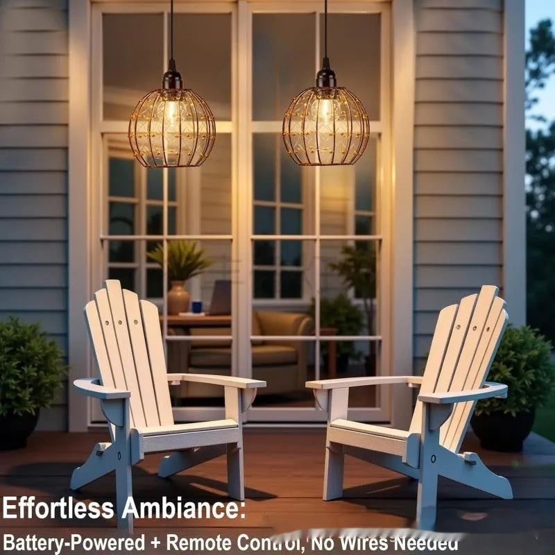 Outdoor waterproof camping chandelier with American style design and iron construction