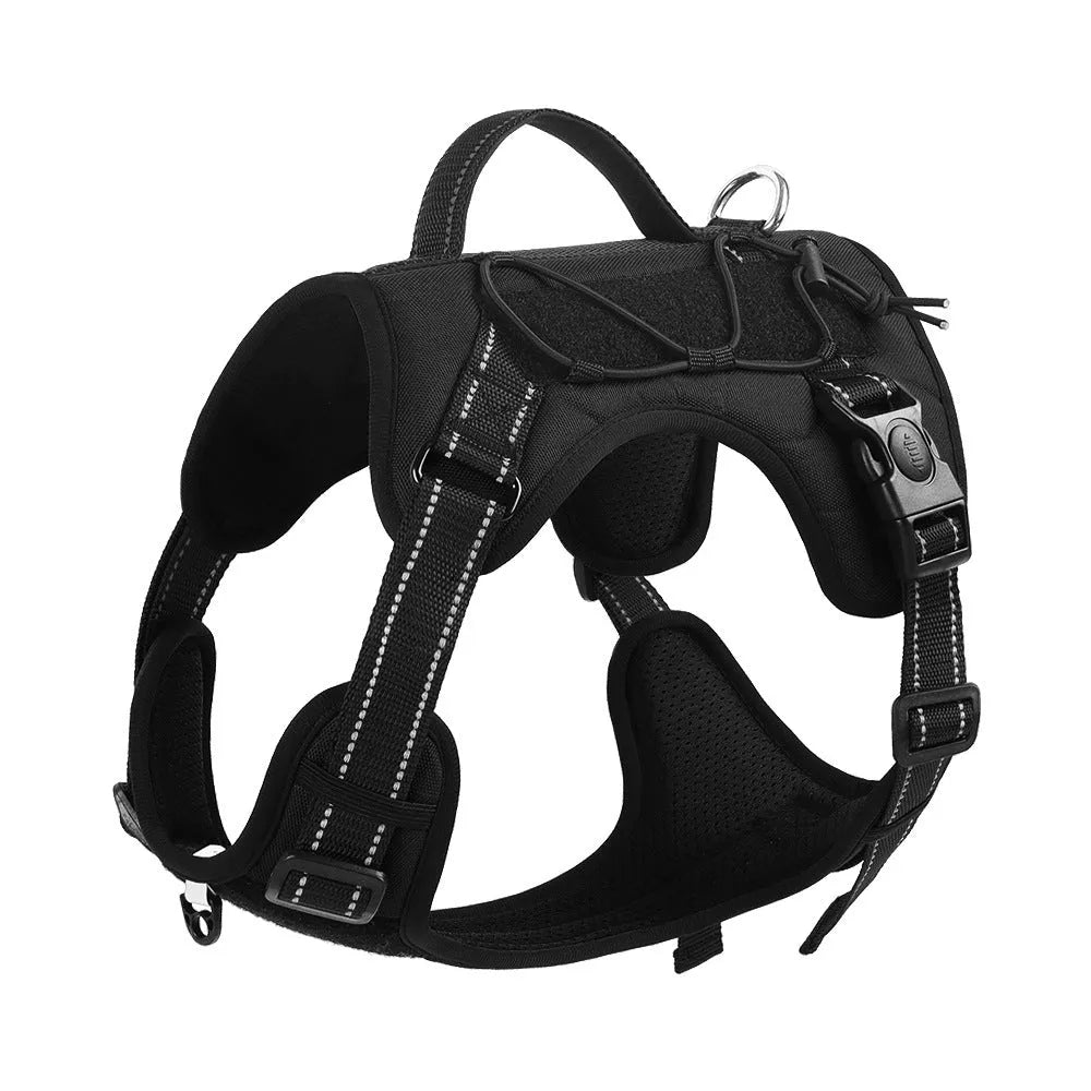 Reflective dog harness vest with explosion-proof leash attachment in multiple colour options