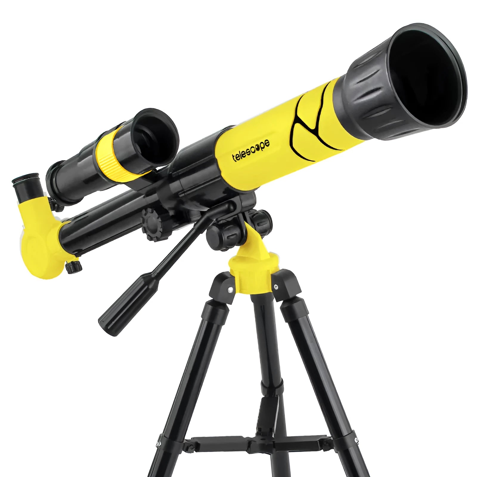 White plastic 150X monocular astronomical telescope on adjustable tripod