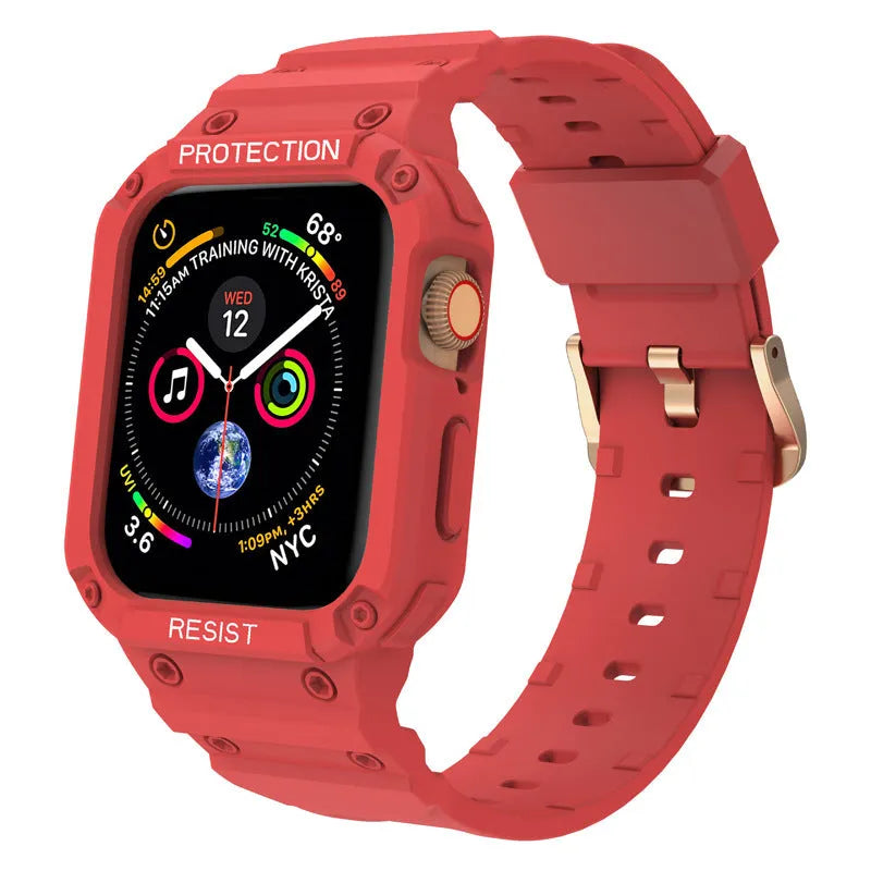 Apple Watch Series 8 compatible TPU sport strap in multiple colour options showing 38mm and 42mm sizes