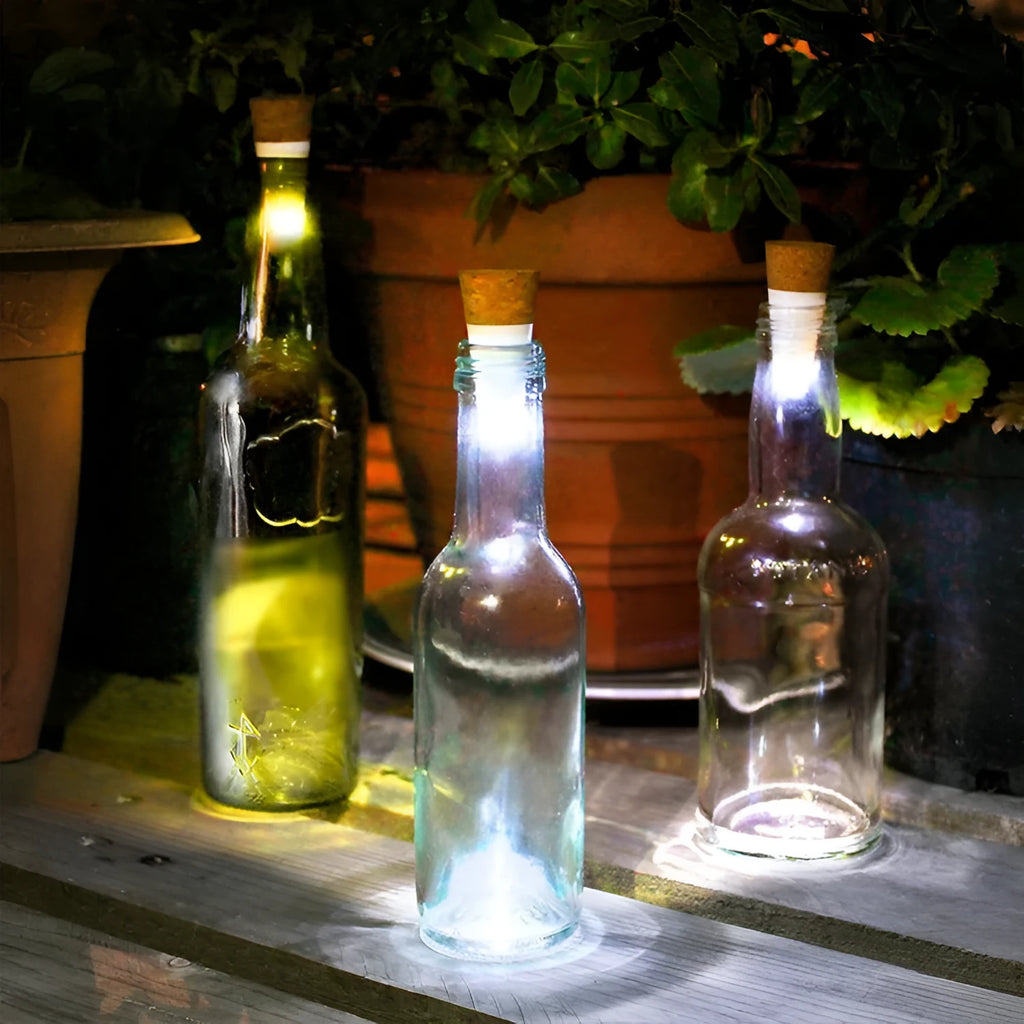 White LED rechargeable luminous bottle cap cork light with plastic shell
