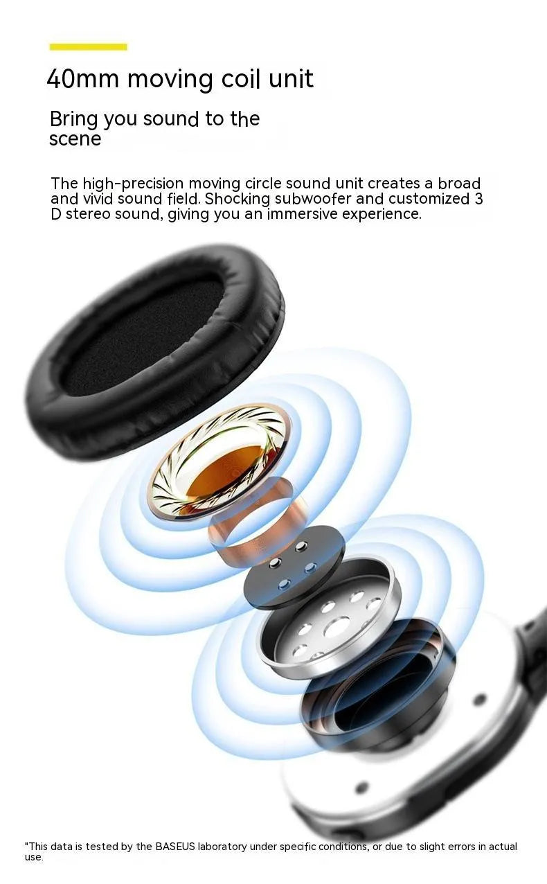 Black and white wireless Bluetooth sports gaming headset with over-ear design.