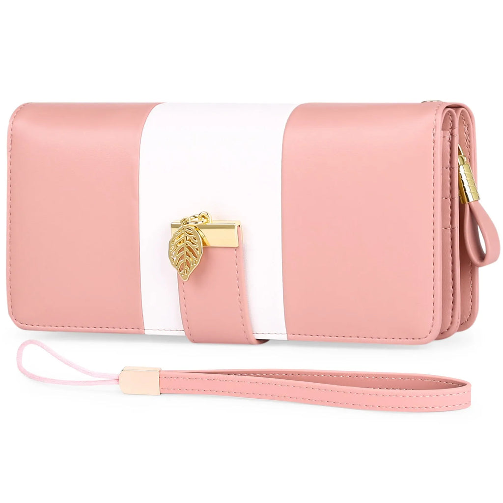 Midnight black anti-theft clutch handbag with lock, shown with dimensions 19.5 by 10.5 cm.