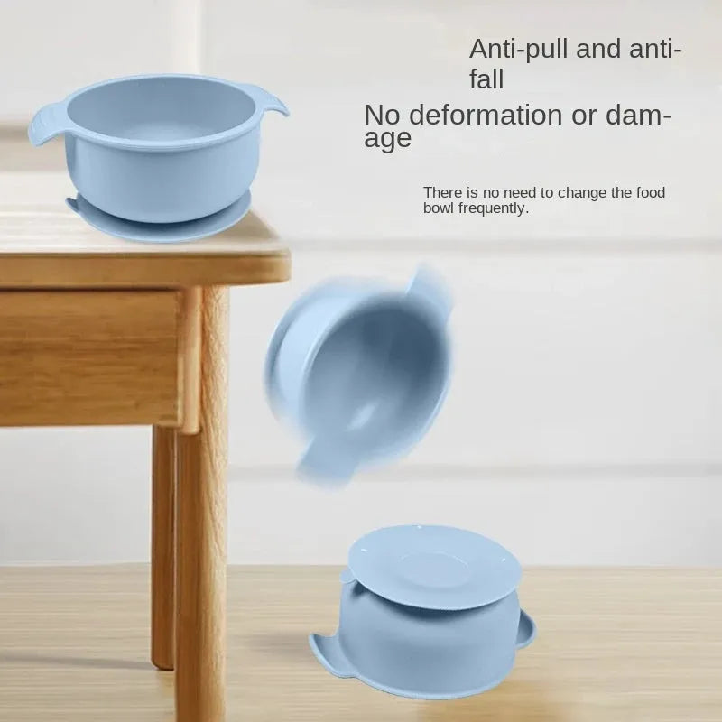 Silicone pet watering bowl with attached suction cups in a choice of five colours.
