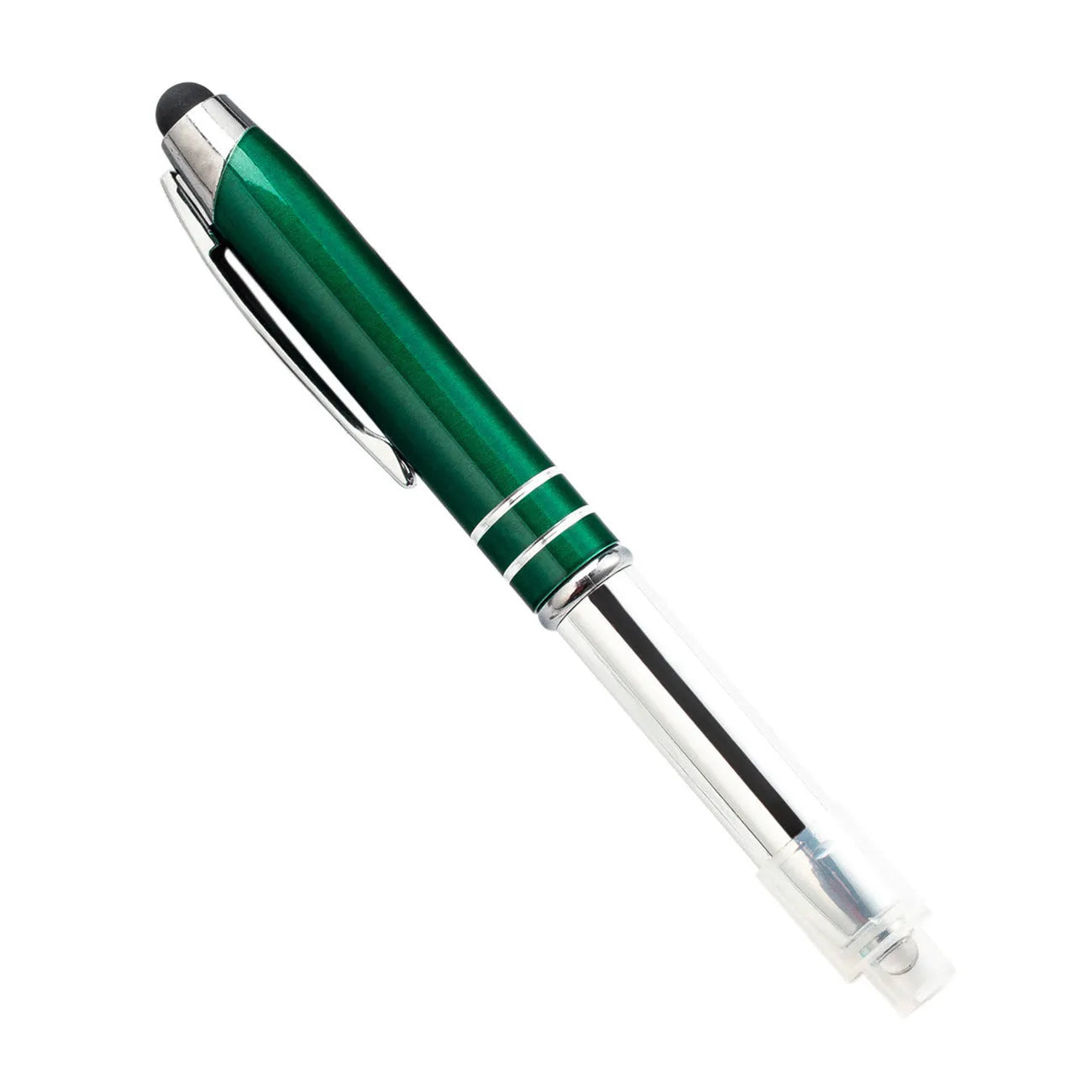 Multifunctional metal pen with capacitive stylus tip, LED light, and five colour options for office use