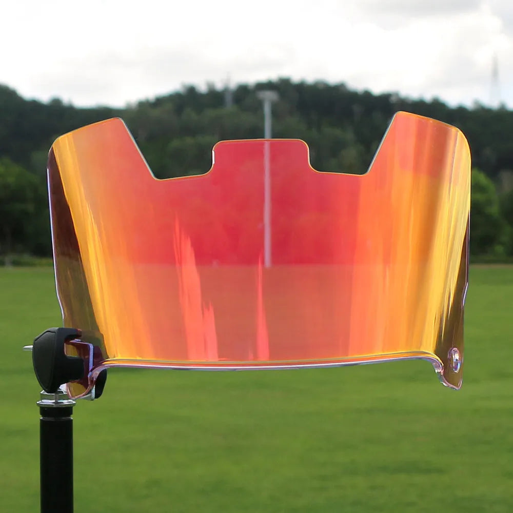 American-style multicolour rugby helmet goggles with a tool-free mounting system