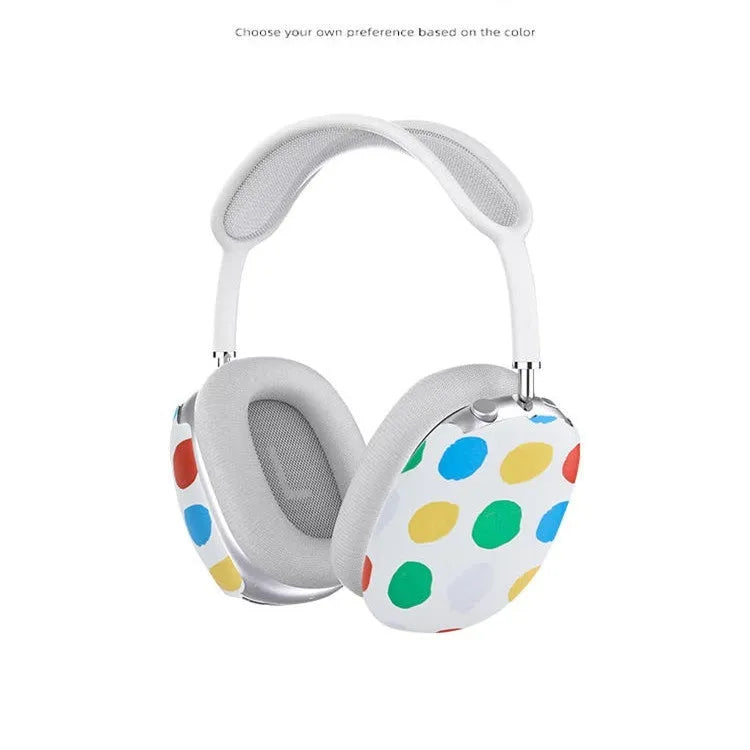 Hard protective case for AirPods Max headphones featuring a wave point pattern design.