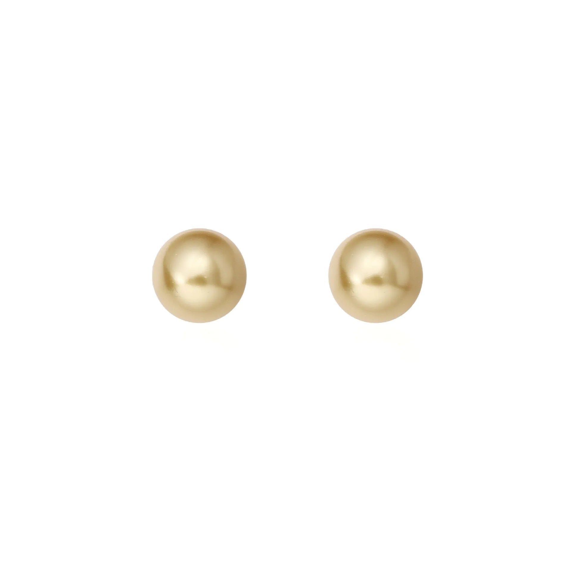 A pair of women's silver pearl stud earrings with geometric star accents on a grey background.