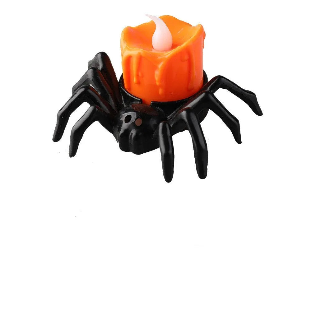 Halloween spider candlestick ornament plastic decorative candle light