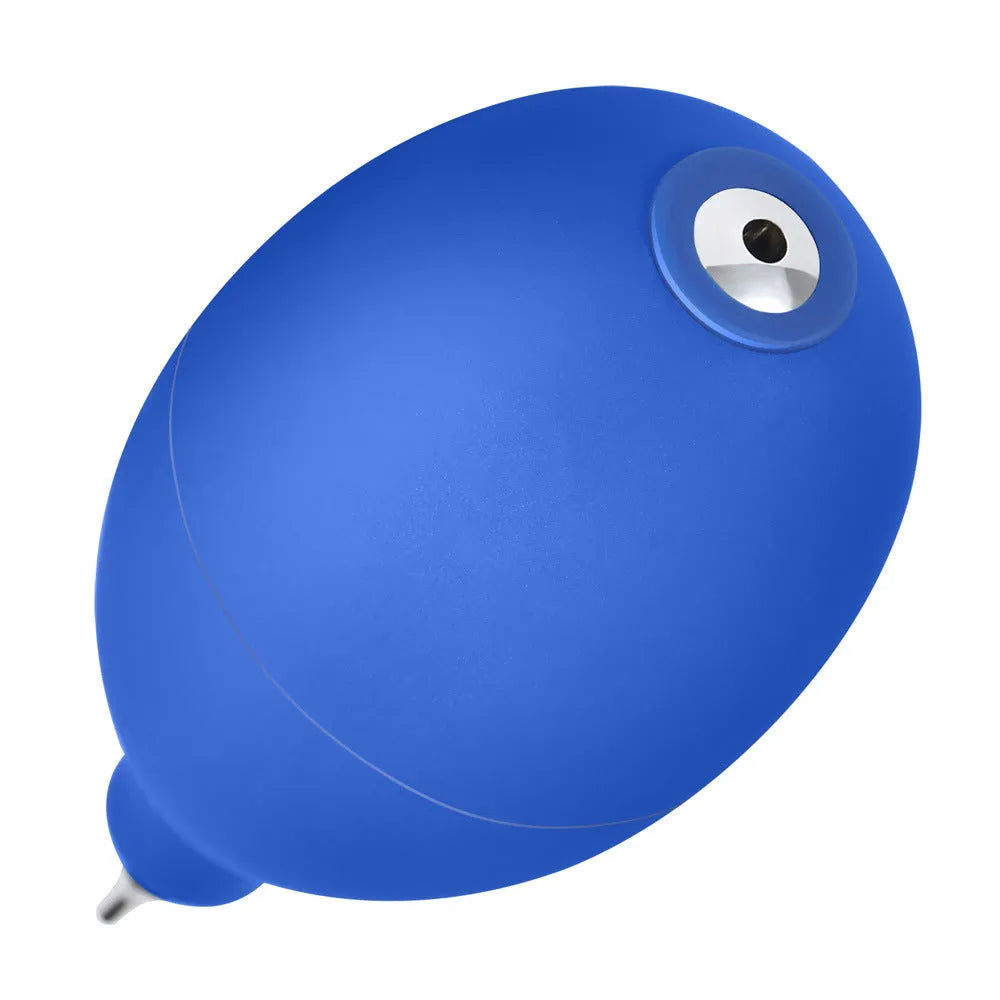 Blue rubber dust removal air blower tool for cleaning cameras and phones.