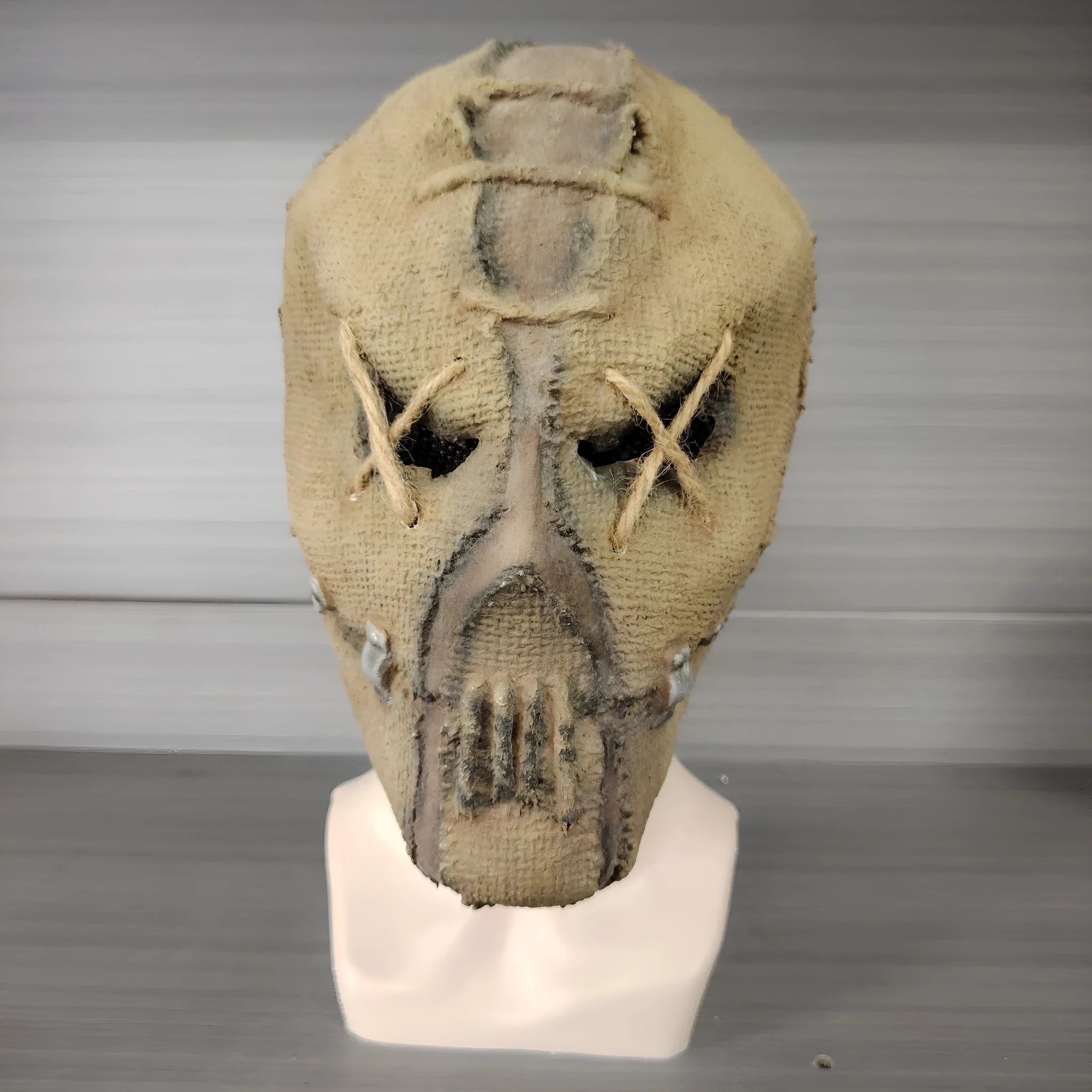 Latex scar skull mask head cover for Halloween and horror costumes.