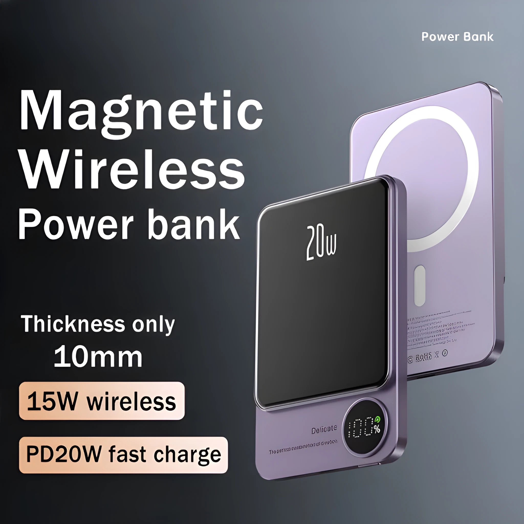 MagSafe magnetic wireless power bank attached to iPhone 14 Pro showing Cangling green colour option