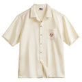 Light apricot Cuban collar shirt with bamboo pattern design for men