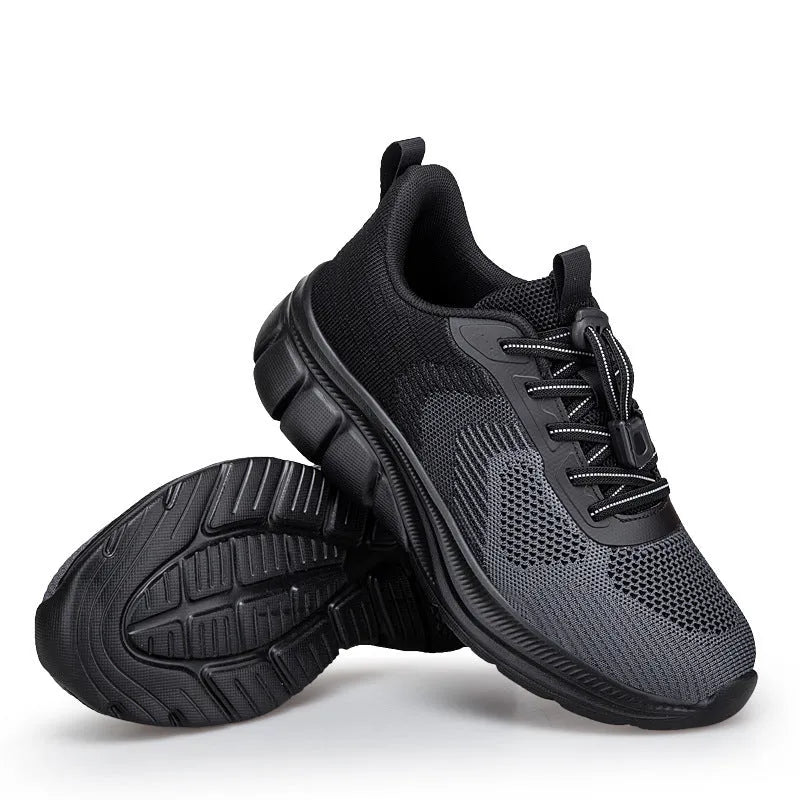 Knitted casual unisex sports shoes in solid colour with Flyknit upper, low heel, lace-up closure