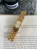 Women's stainless steel bracelet watch with 15mm dial and butterfly clasp in silver and gold colours