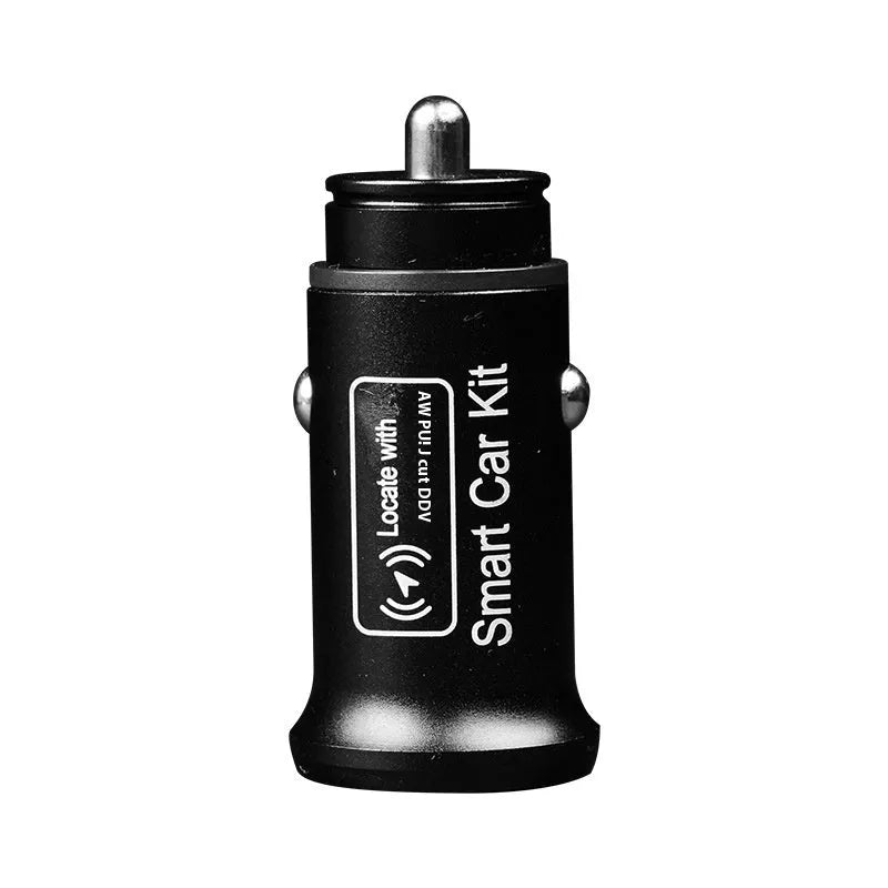 Black ABS plastic GPS car charger locator for 12V socket vehicle tracking.