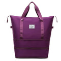 Large capacity waterproof Oxford cloth travel bag with double wet and dry separation in solid colour