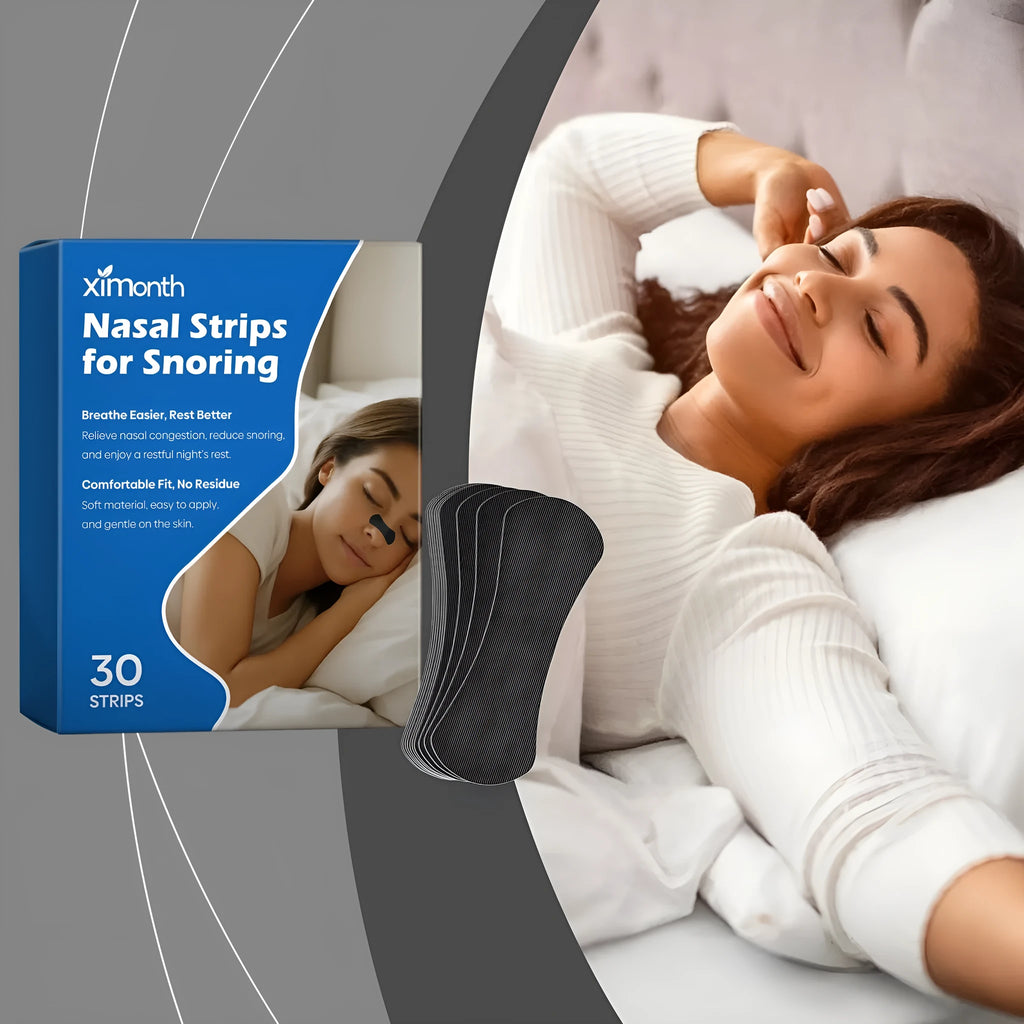 Pack of 30 transparent adhesive anti-snoring nasal strips for comfortable sleep
