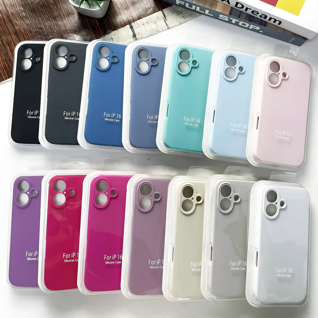 Solid colour liquid silicone phone case for Apple iPhone with anti-drop protection