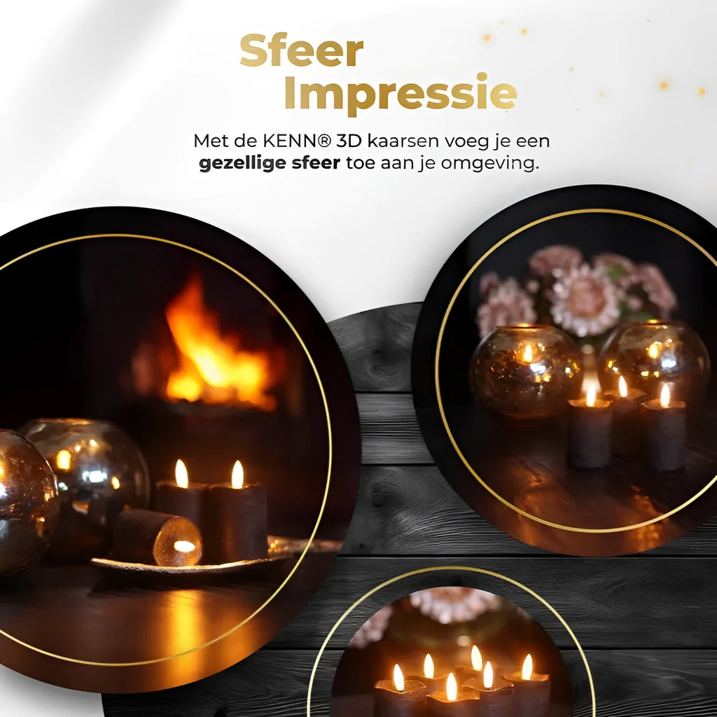 Black plastic S6 LED pillar candle with flameless flickering light.