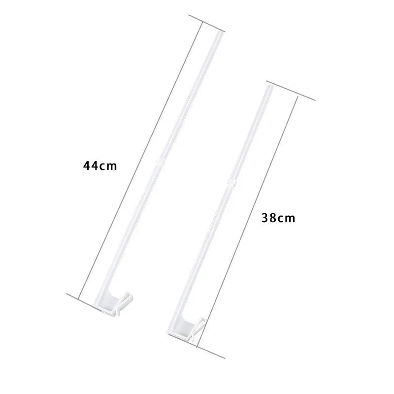 Ten white PP plastic car window flagpole holder clips laid out.
