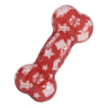 Orange Halloween pumpkin colour TPR bone dog toy with printed details and crinkle squeak sound