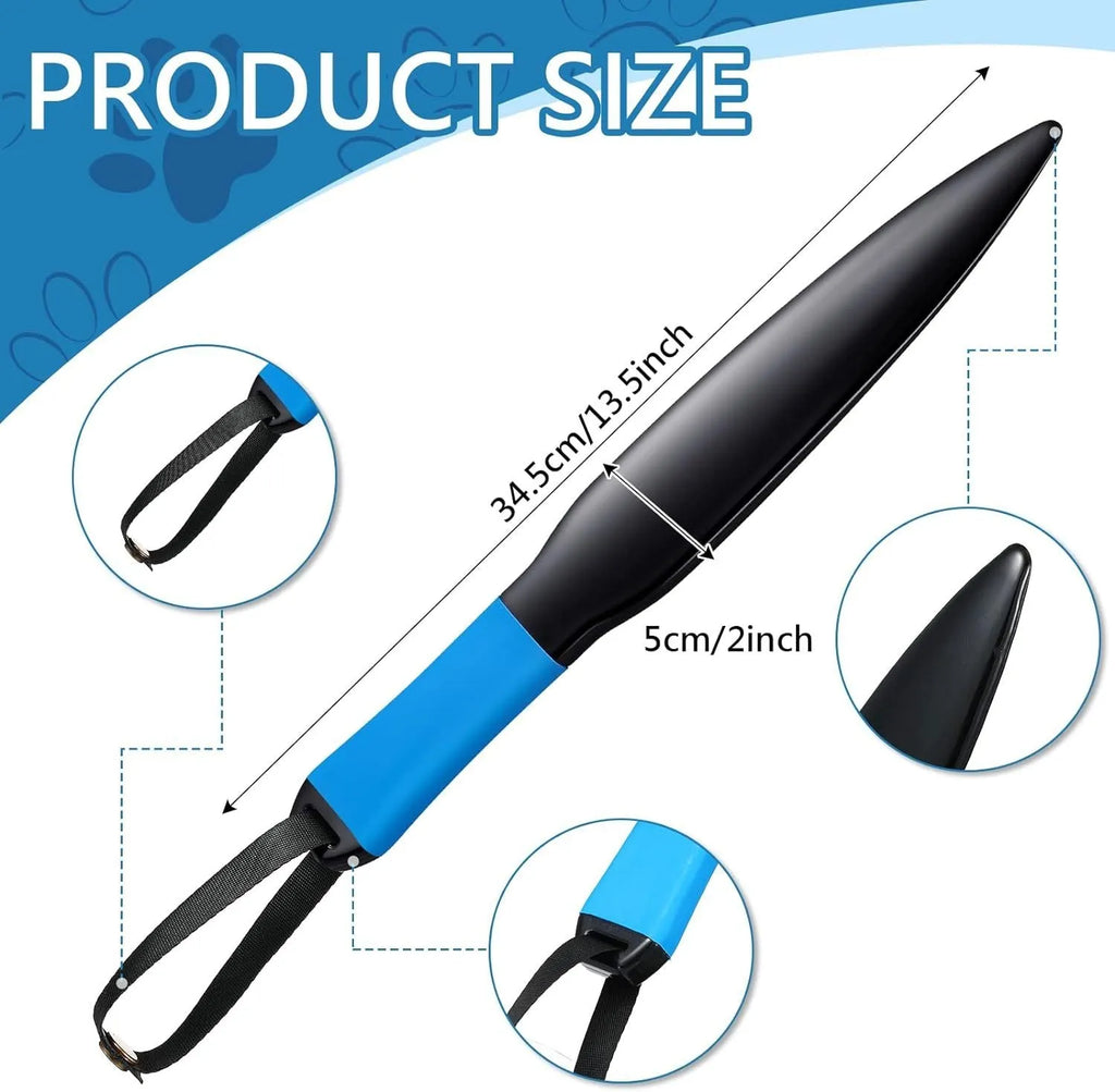 Blue-handled nylon dog break stick training tool, 35cm long, for small and medium dog bite prevention.
