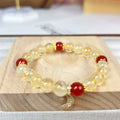 Citrine red agate moon boom crystal bracelet for women, manual crafted niche style.