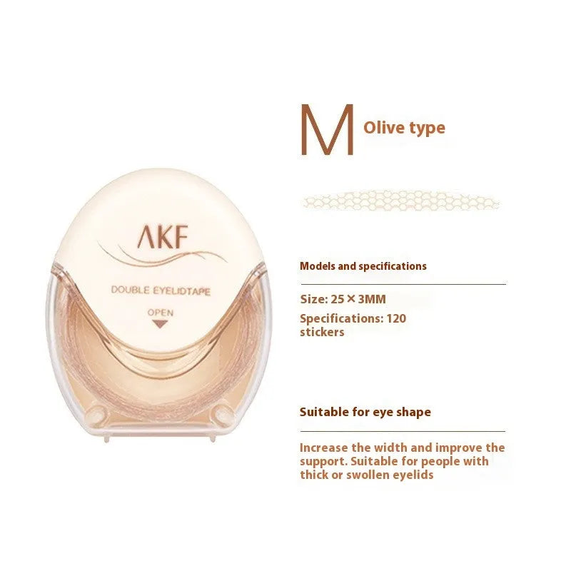 Roll of lace double eyelid stickers showing traceless adhesive patches.