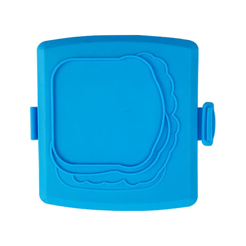 Red silicone baking tray with matching hand clamp set for anti-scald kitchen protection