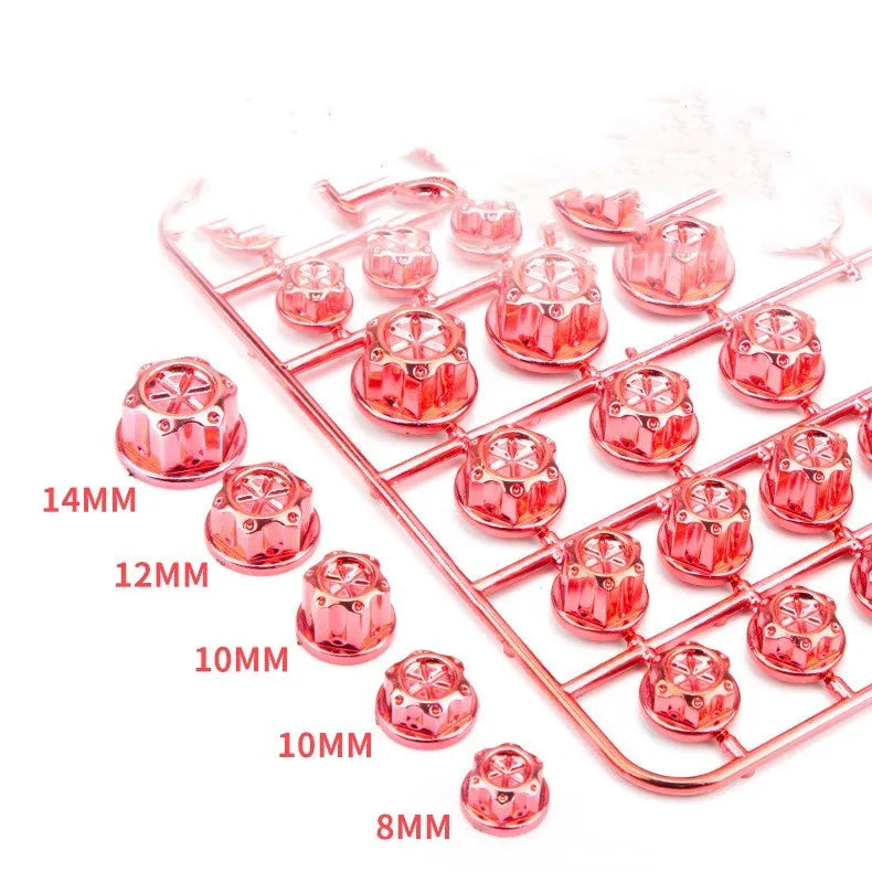 Motorcycle engine screw cover set with 30 ABS plastic caps in eight colour options
