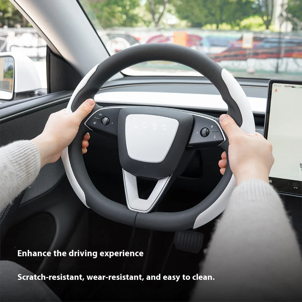 White plastic ABS steering wheel protective patch for interior renewal