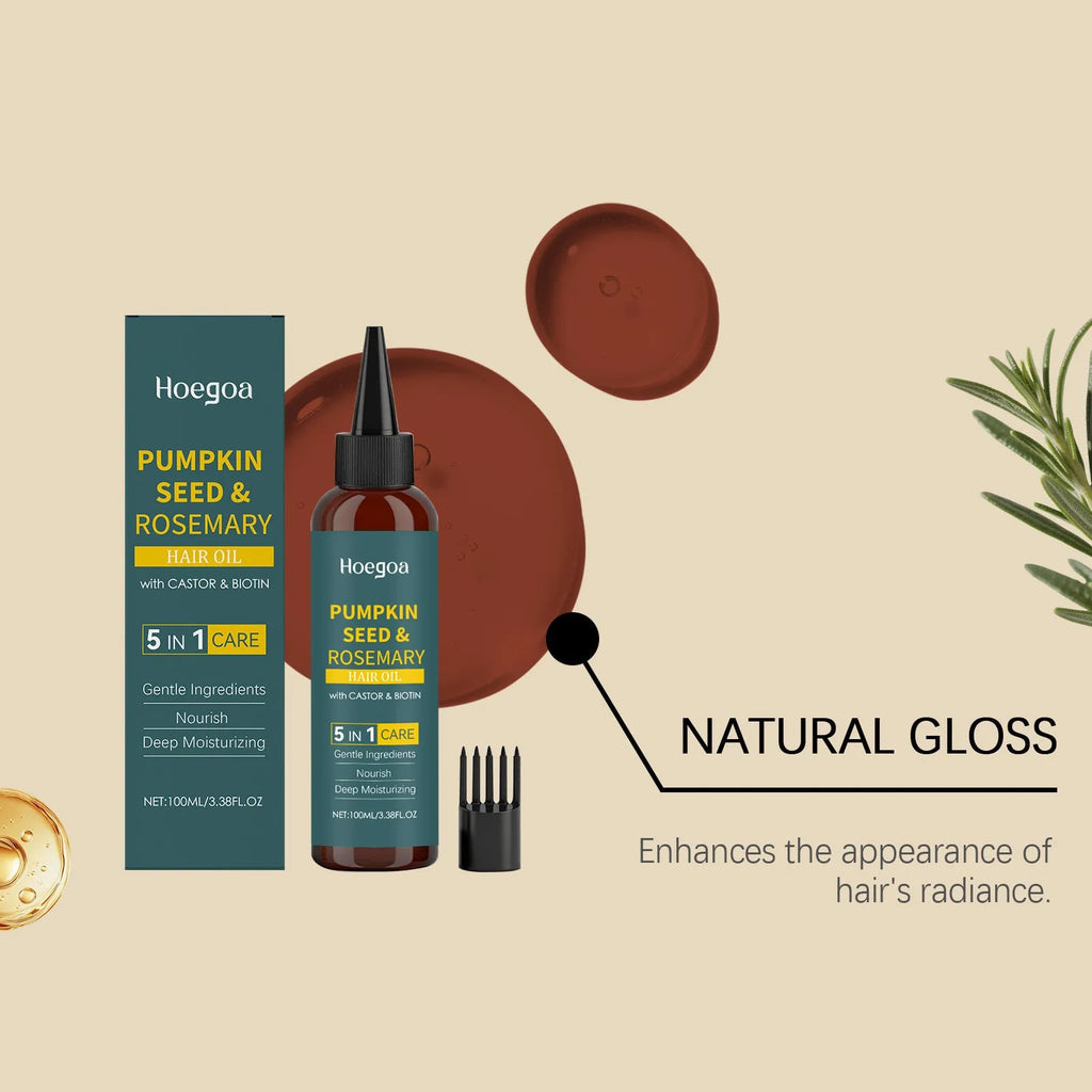 Rosemary essential oil hair treatment 100ml bottle with pointed applicator and hair comb