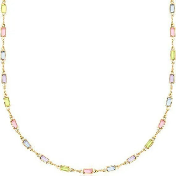 Geometric ladies' crystal necklace with alloy pendant and adjustable chain