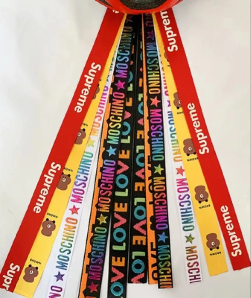 Children's helmet decorative streamer ribbons for ski and roller skating helmets in multiple colour options
